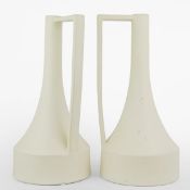 DANISH STYLE CERAMIC VASES, A NEAR PAIR.