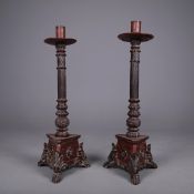 ASIAN FLOOR STANDING CANDLESTICKS (2).