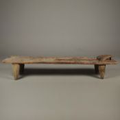 AFRICAN SENUFO CARVED WOOD BED.