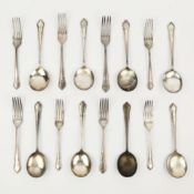 A COLLECTION OF CLUB 21 EIGHT FORKS AND SPOONS. (16).