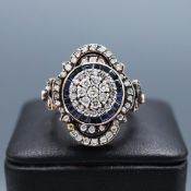 AN 8CT ROSE GOLD VICTORIAN STYLE DRESS RING.