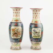 A PAIR OF LATE 19TH CENTURY JAPANESE SATSUMA VASES. (2).