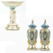 A LATE 19TH CENTURY FIGURAL COMPORT.