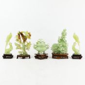 FIVE PIECES OF JADE.