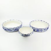 THREE CHINESE BLUE AND WHITE BOWLS. (3).