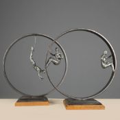 CONTEMPORARY SCHOOL. ACROBATS IN RINGS (2).