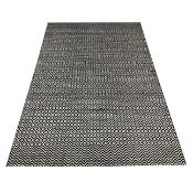 CONTEMPORARY BLACK AND WHITE WOVEN RUG.