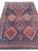 ANTIQUE TRIBAL QASHQAI RUG.