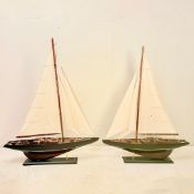 PAIR OF MODEL SAILING YACHTS.