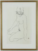 EGON SCHIELE. SEATED NUDE.