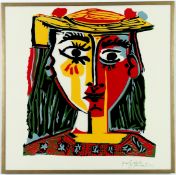 AFTER PABLO PICASSO. WOMAN IN HAT. (d)