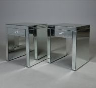 PAIR OF MIRRORED LAMP TABLES (2).