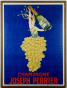 JOSEPH PERRIER. CHAMPAGNE LARGE ORIGINAL LITHOGRAPHIC POSTER.