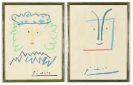 AFTER PABLO PICASSO. A PAIR OF VISAGES.