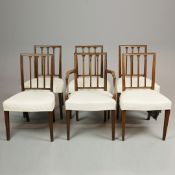 DINING CHAIRS, A SET OF SIX (6).
