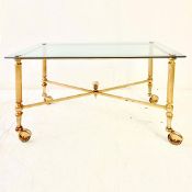 REGENCY STYLE GILT METAL LOW TABLE.