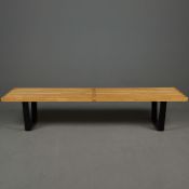 AFTER GEORGE NELSON PLATFORM STYLE BENCH.