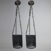 SELECTED BY PAOLO MOSCHINO CHAIN WALL SCONCES, A PAIR.