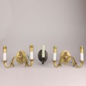 SELECTED BY PAOLO MOSCHINO ALLEGRA DOUBLE WALL LIGHTS, A PAIR, AND A SINGLE ALLEGRA WALL LIGHT. (3).