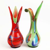 MURANO STYLE GLASS VASES (2).