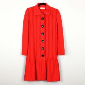 VALENTINO. RED KNIT CARDIGAN COAT.