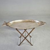 TEGHINI FIRENZE SILVER PLATED FISH TRAY ON STAND.