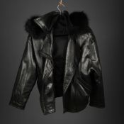 GIANNI VERSACE. 80S LEATHER BOMBER COAT.