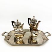 A CHRISTOFLE SILVER PLATED TEA SERVICE.