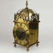 A 19TH CENTURY BRASS LANTERN CLOCK BY HAWLEY AND CO REGENT STREET.