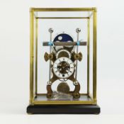 A MOON DIAL GRASSHOPPER SKELETON CLOCK.
