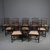 SET OF TEN GEORGE III MAHOGANY DINING CHAIRS (10).