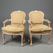 PAIR OF LOUIS XV STYLE FAUTEUILS (2).