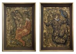 ARLIE PANTING (AMERICAN 1914-1994). SEATED MALE AND SEATED FEMALE (2).