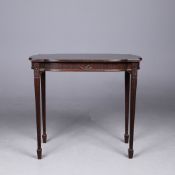 A GEORGE III STYLE MAHOGANY CENTRE TABLE.