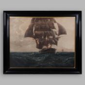 EARLY 20TH CENTURY SCHOOL. SHIPS IN A STORMY SEA.