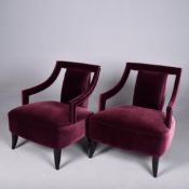 OPEN ARMCHAIRS, A PAIR.