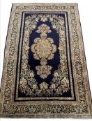FINE PURE SILK PERSIAN QUM RUG.