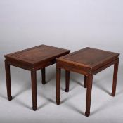 PAIR OF CHINESE PADOUK LAMP TABLES (2).