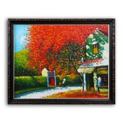 CONTEMPORARY SCHOOL, ASIAN STREET SCENE WITH TREE.