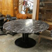 CIRCULAR MARBLE DINING TABLE.