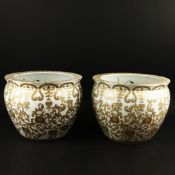 CHINESE FISH BOWLS, A PAIR.