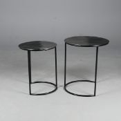 NESTING TABLES, A GRADUATED PAIR.