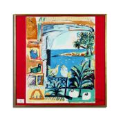 AFTER PABLO PICASSO. LES PIGEONS ON SILK.
