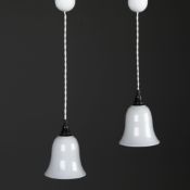 PAIR OF ITALIAN MURANO GLASS PENDANT LIGHTS.