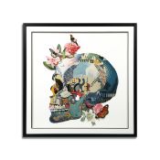 CONTEMPORARY SCHOOL SKULL DECOUPAGE.