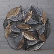 GRANDAD'S SHED LEAF CIRCLE METAL WALL ART.