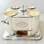 POLISHED METAL FOUR BOTTLE WINE COOLER.