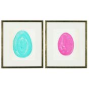 AFTER LUCIO FONTANA. A PAIR OF COLOUR ABSTRACTS.
