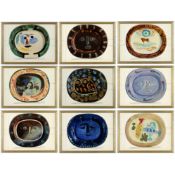 PABLO PICASSO. A SET OF NINE QUADRICHROME PRINTS. (d)