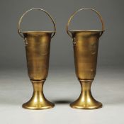 PAIR OF GILT METAL ICE BUCKETS.